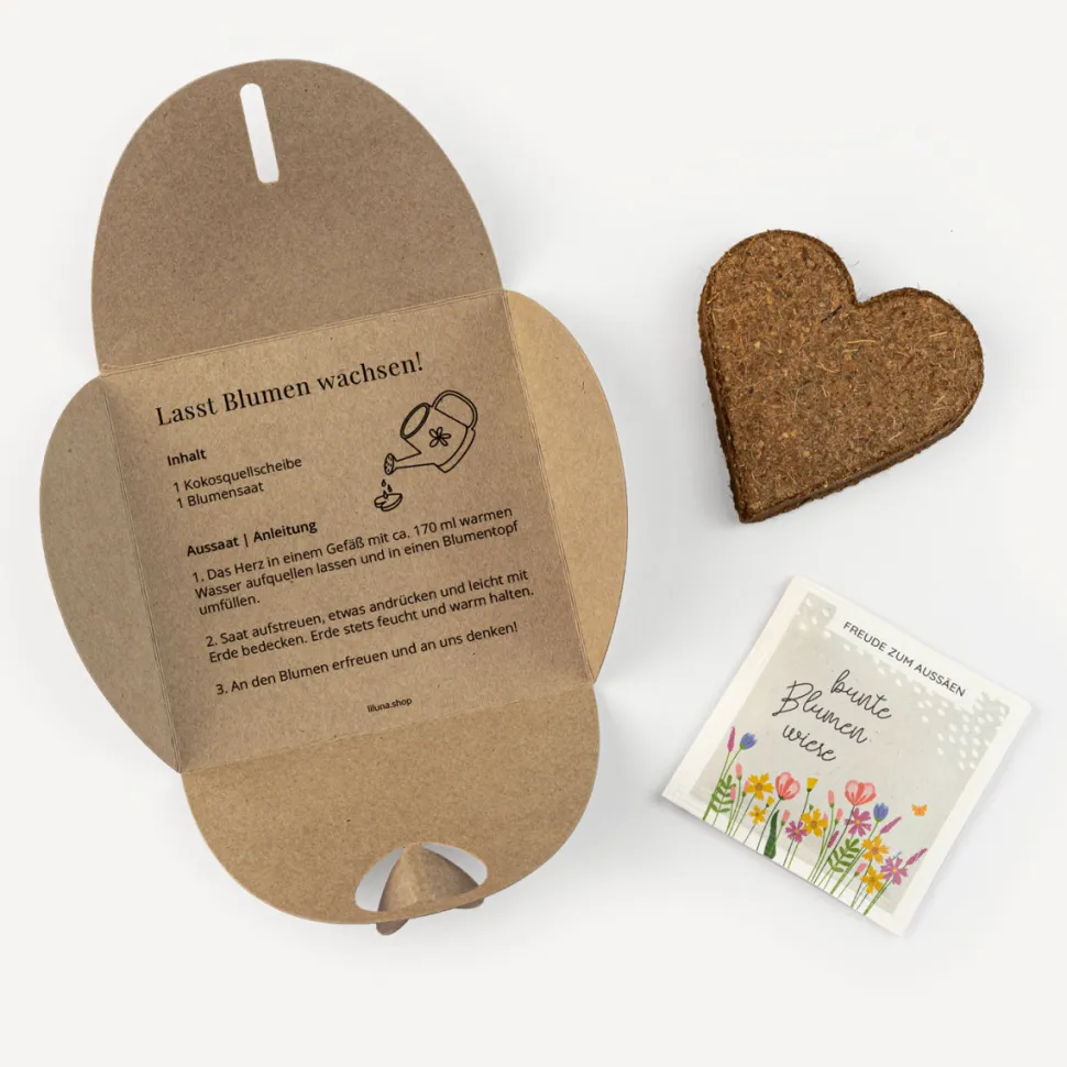Gastgeschenk Anzuchtset Herz "Konfetti"