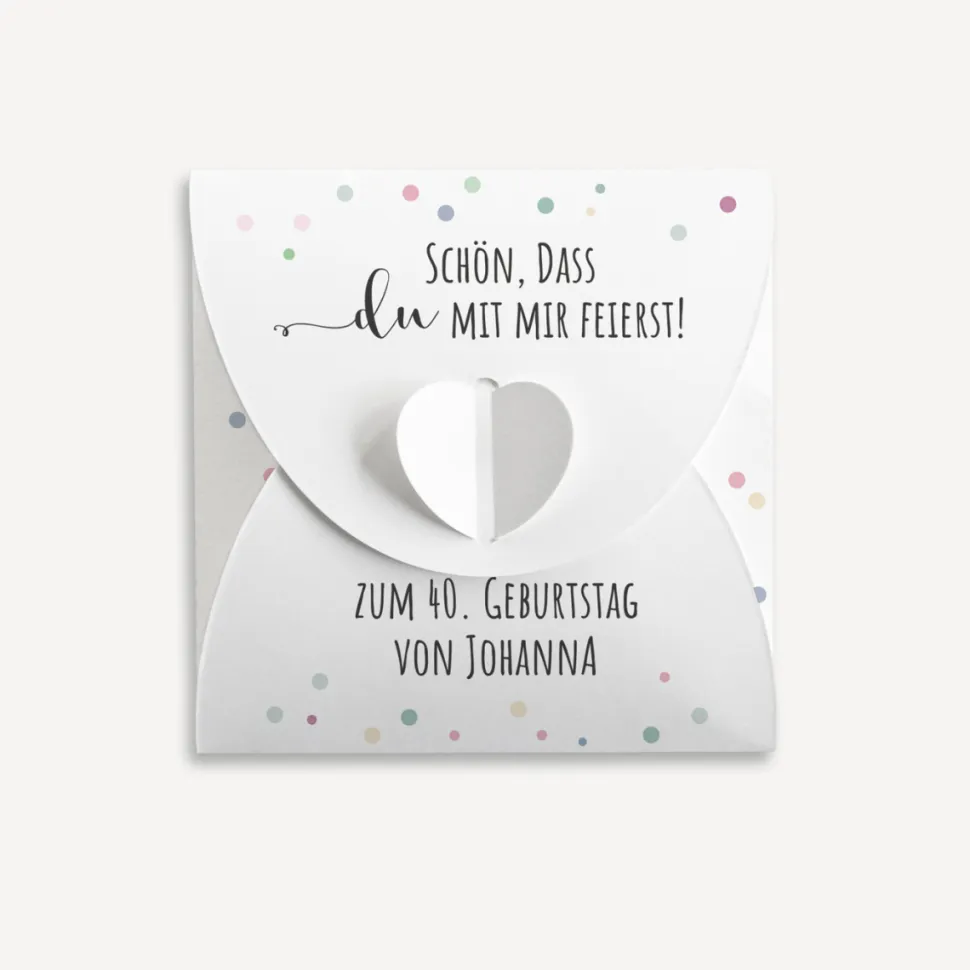 Gastgeschenk Anzuchtset Herz "Konfetti"