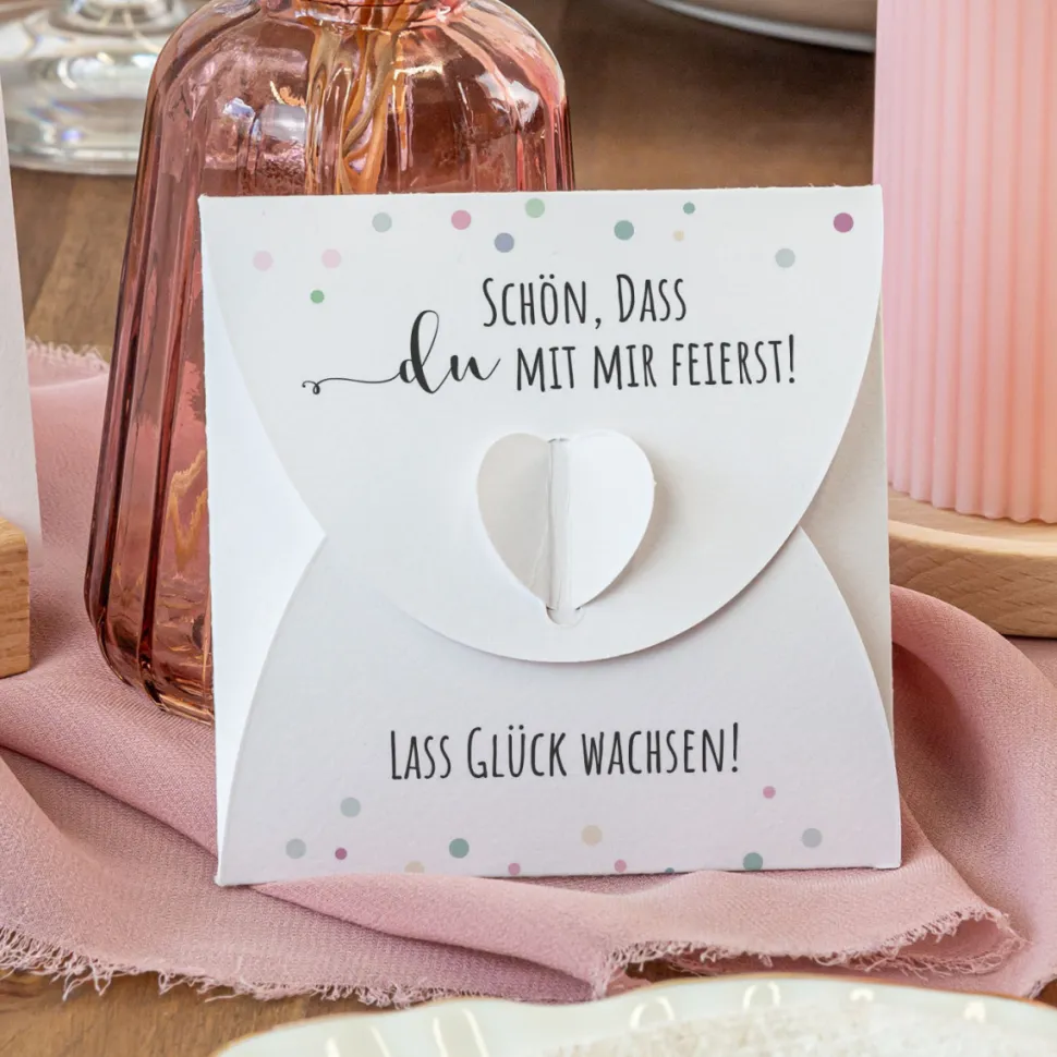 Gastgeschenk Anzuchtset Herz "Konfetti"