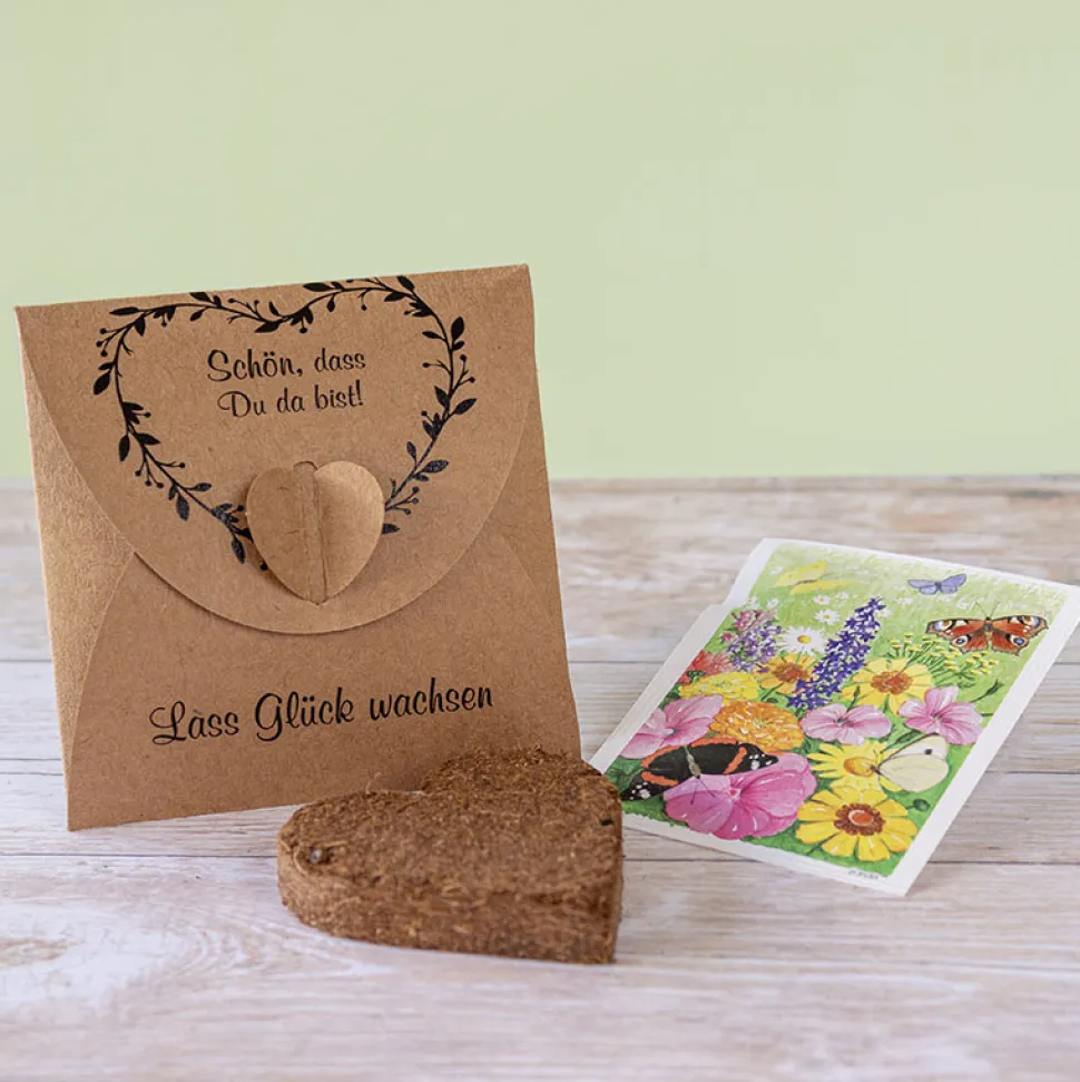 Gastgeschenk Anzuchtset Herz "Herz Notiz"