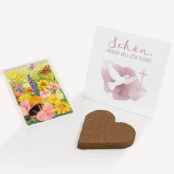 Gastgeschenk Anzuchtset Herz "Taube"