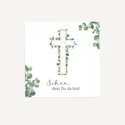 Gastgeschenk Anzuchtset Herz "Eukalyptus Kreuz"