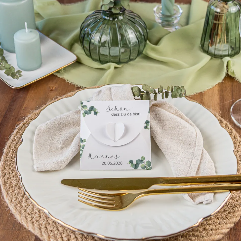 Gastgeschenk Anzuchtset Herz "Eukalyptus Kreuz"
