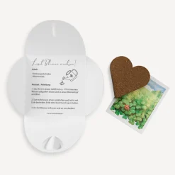 Gastgeschenk Anzuchtset Herz Junge "Liebe Glaube Weisheit"