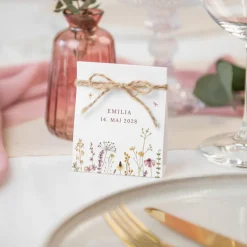 Gastgeschenk Aufsteller mit Tütchen "Wildromantische Blüten"
