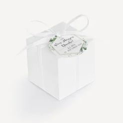 Gastgeschenk Box + Anhänger "Aquarell Eukalyptus Zweige"