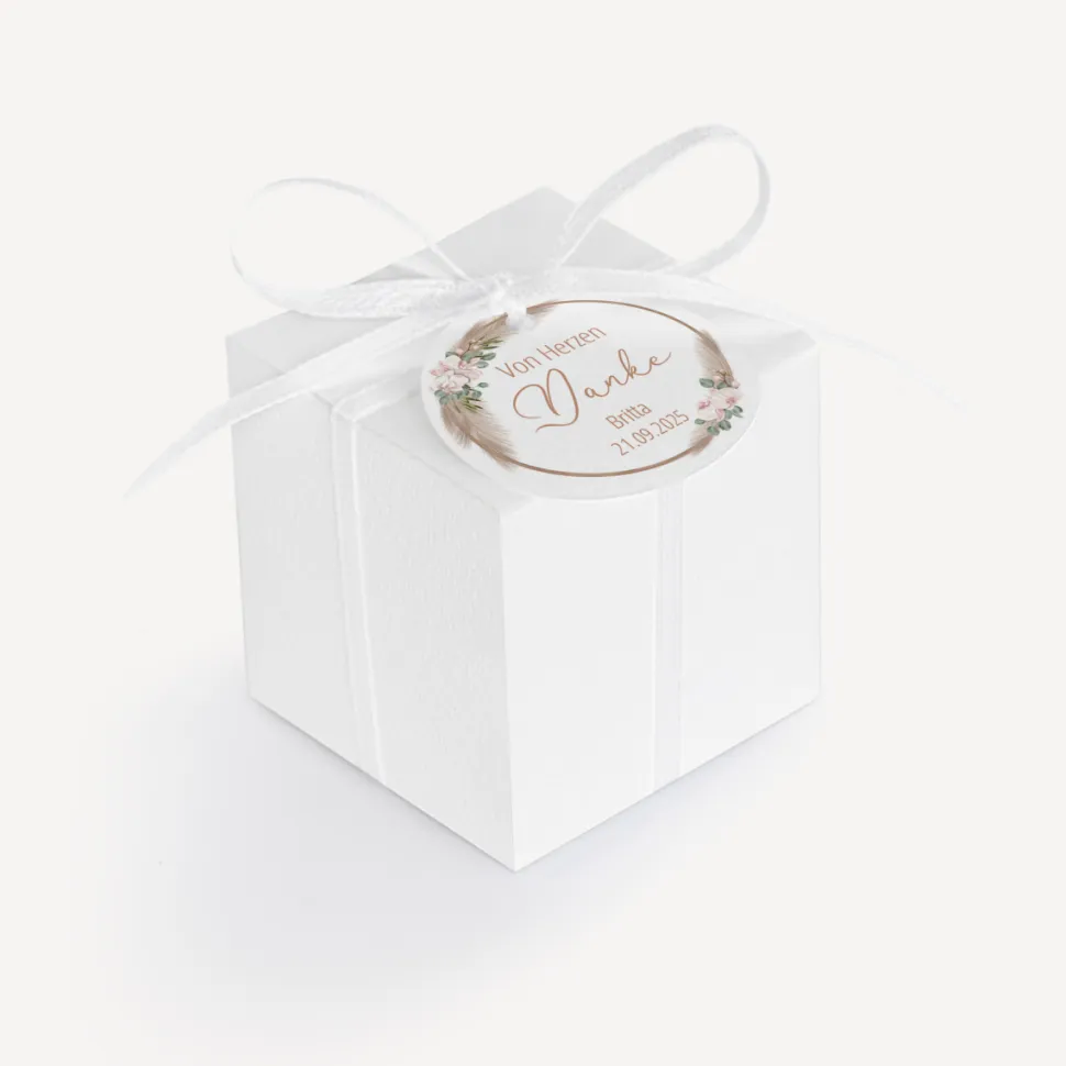 Gastgeschenk Box + Anhänger "Boho Pampas"