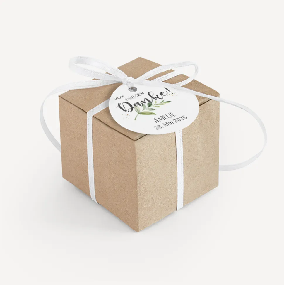 Gastgeschenk Box + Anhänger "Green Magic"