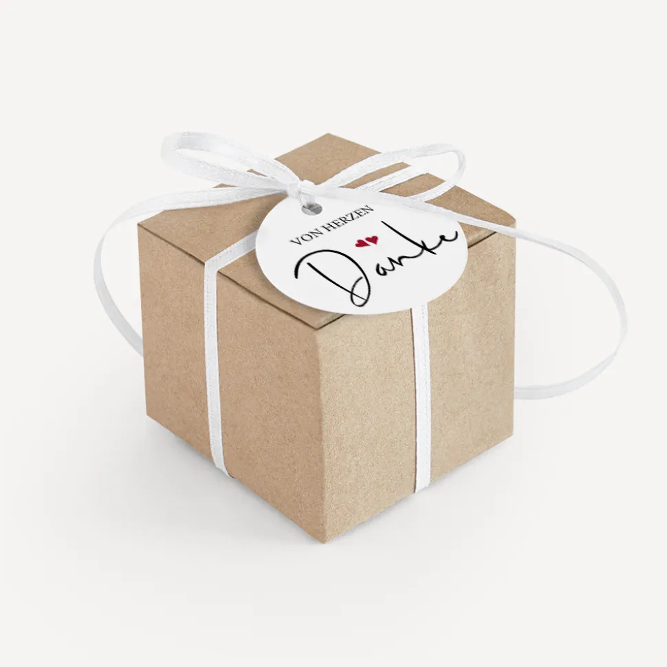 Gastgeschenk Box + Anhänger "Kalligrafie"