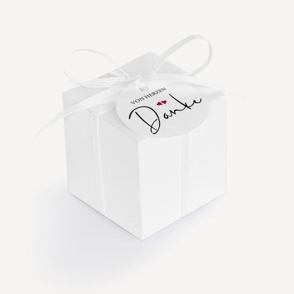 Gastgeschenk Box + Anhänger "Kalligrafie"
