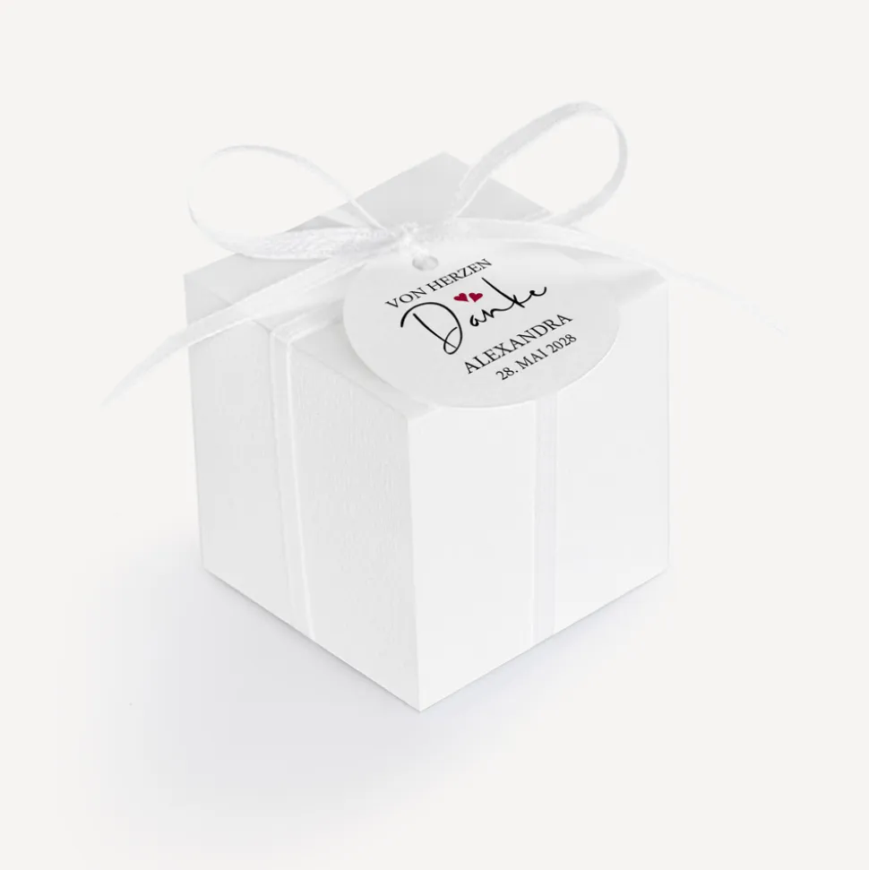 Gastgeschenk Box + Anhänger "Kalligrafie"