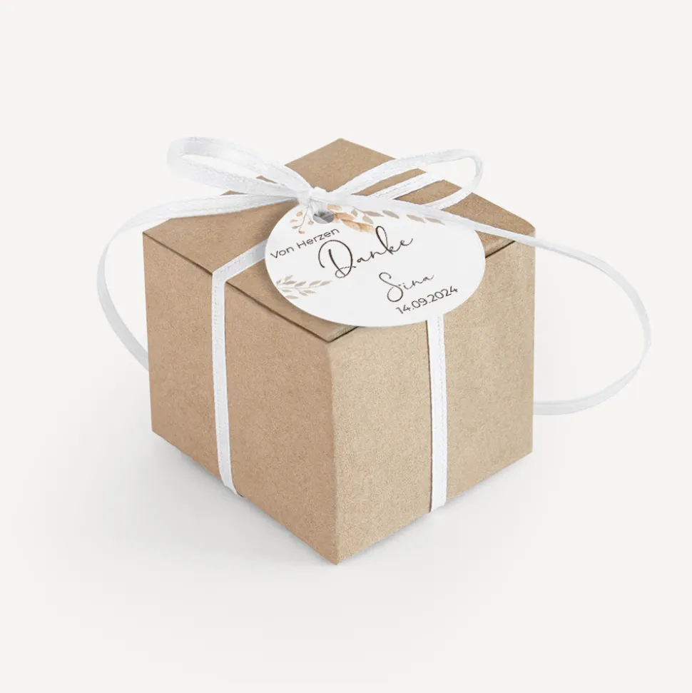 Gastgeschenk Box + Anhänger "Trockengras"