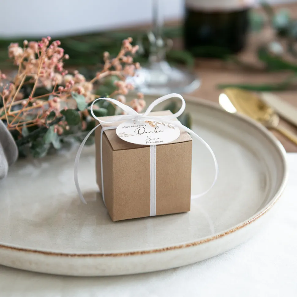 Gastgeschenk Box + Anhänger "Trockengras"