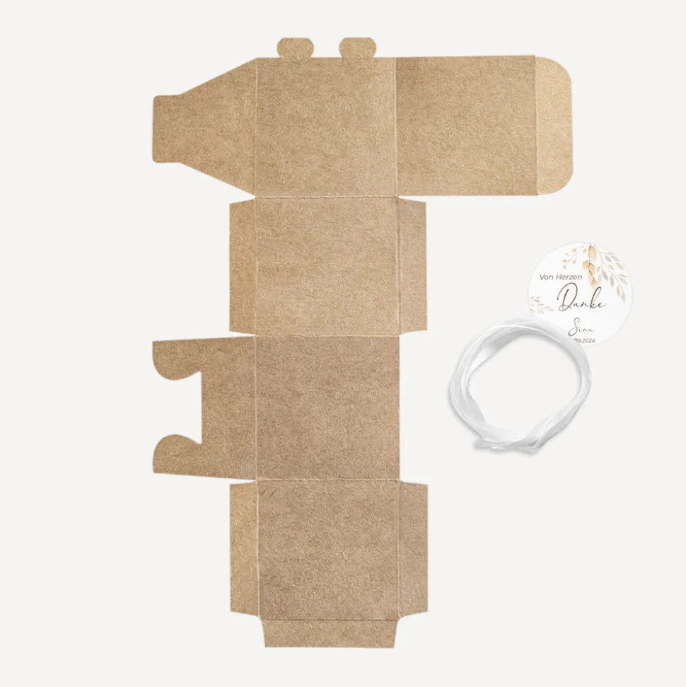 Gastgeschenk Box + Anhänger "Trockengras"