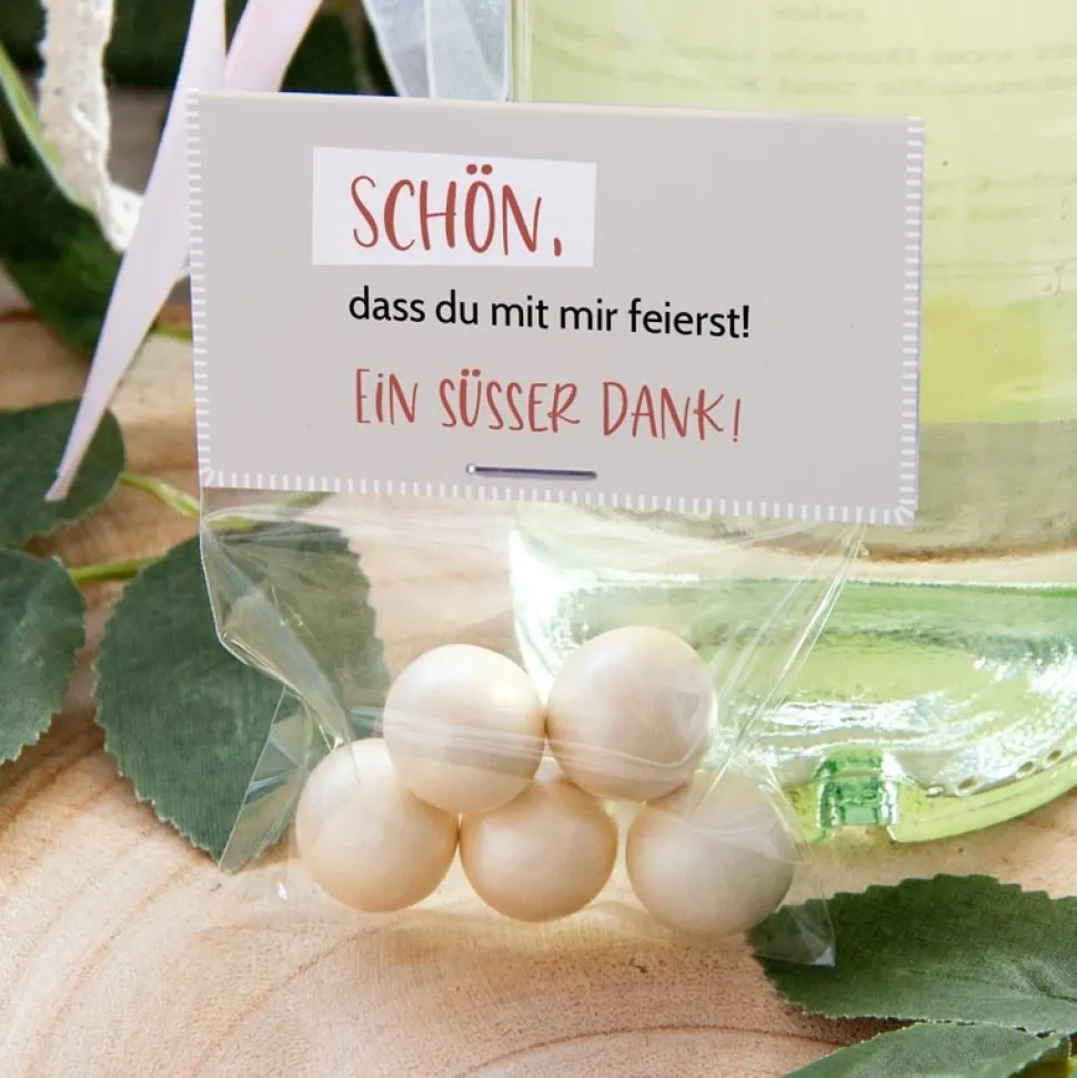 Gastgeschenk Einschulung Tüte transparent + Etikett "Schule"