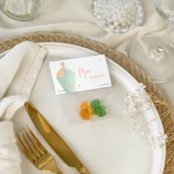 Gastgeschenk Einschulung Tüte transparent + Etikett "Zuckertüte modern"