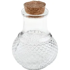Gastgeschenk Glasfläschchen facettiert in Tropfenform mit Korken