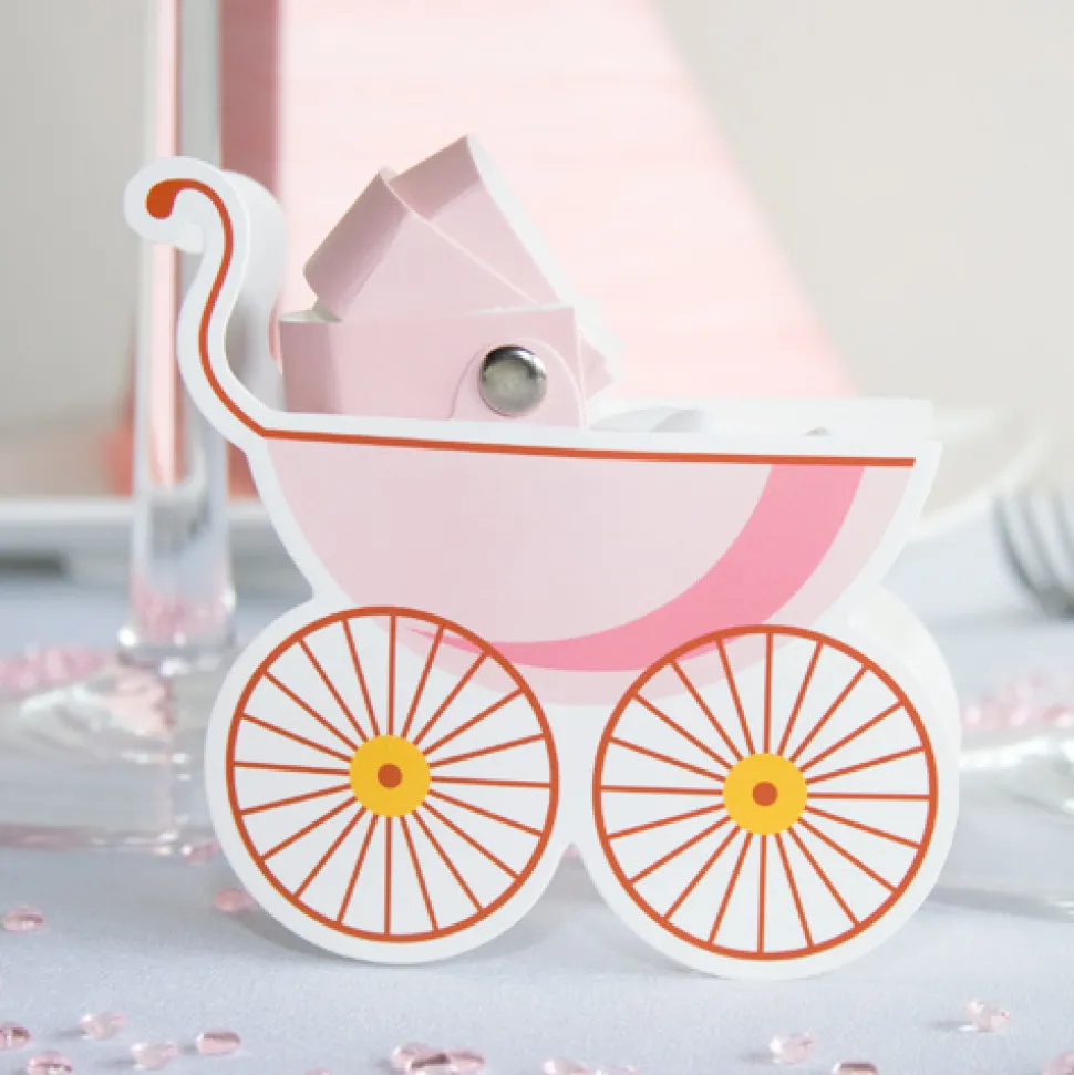 Gastgeschenk "Kinderwagen" rosa