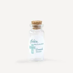 Gastgeschenk Mini Glasröhrchen mit Aufkleber Kommunion Junge