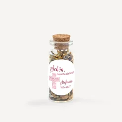 Gastgeschenk Mini Glasröhrchen mit Aufkleber Kommunion Mädchen