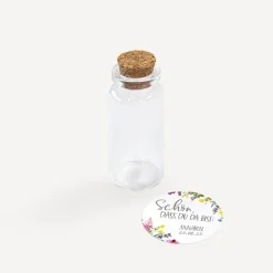 Gastgeschenk Mini Glasröhrchen mit Aufkleber