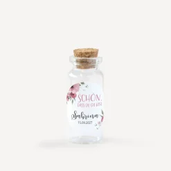 Gastgeschenk Mini Glasröhrchen mit Aufkleber "Bohemian Summer"