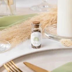 Gastgeschenk Mini Glasröhrchen mit Aufkleber