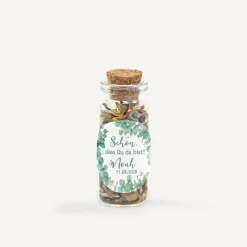 Gastgeschenk Mini Glasröhrchen mit Aufkleber
