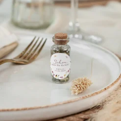 Gastgeschenk Mini Glasröhrchen mit Aufkleber
