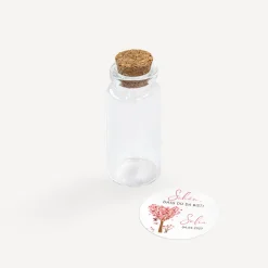 Gastgeschenk Mini Glasröhrchen mit Aufkleber 