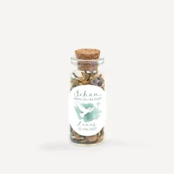 Gastgeschenk Mini Glasröhrchen mit Aufkleber