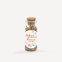 Gastgeschenk Mini Glasröhrchen mit Aufkleber "Schmetterlinge"