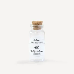 Gastgeschenk Mini Glasröhrchen mit Aufkleber