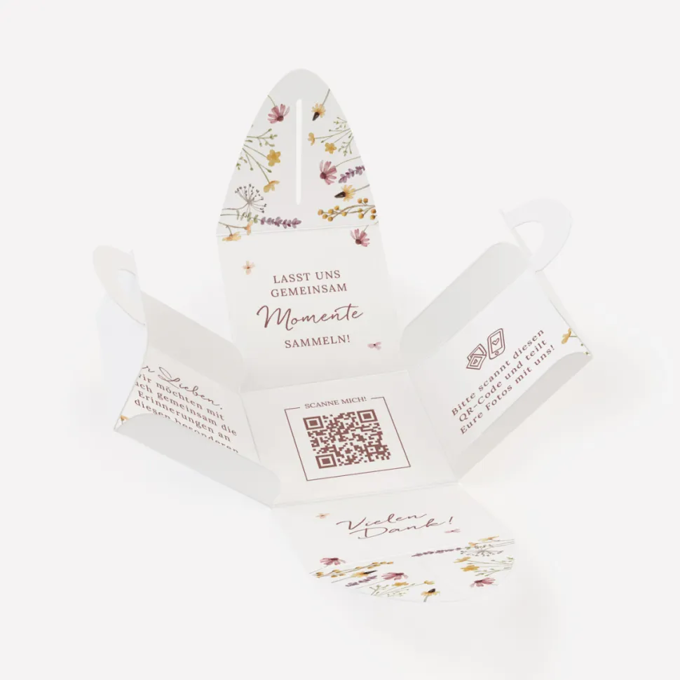 Gastgeschenk Mini Henkelbox "Wildromantische Blüten" optional mit Füllung