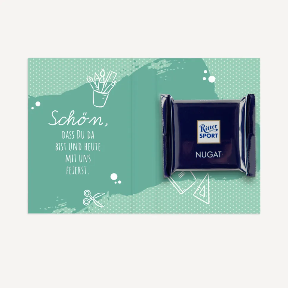 Gastgeschenk Mini Klappkarte "Farbkleckse"
