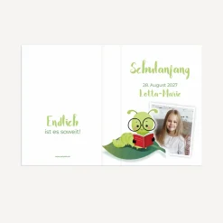 Gastgeschenk Mini Klappkarte "Bücherwurm"