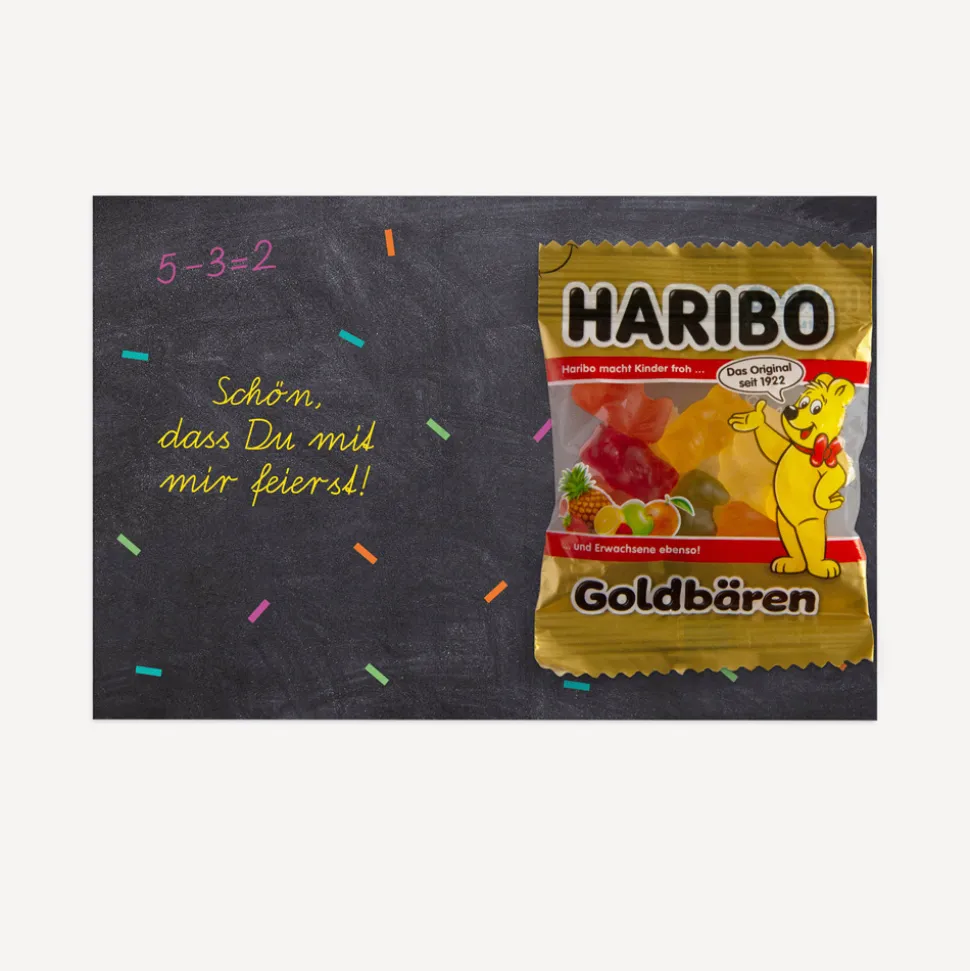 Gastgeschenk Mini Klappkarte "Schulfreuden"