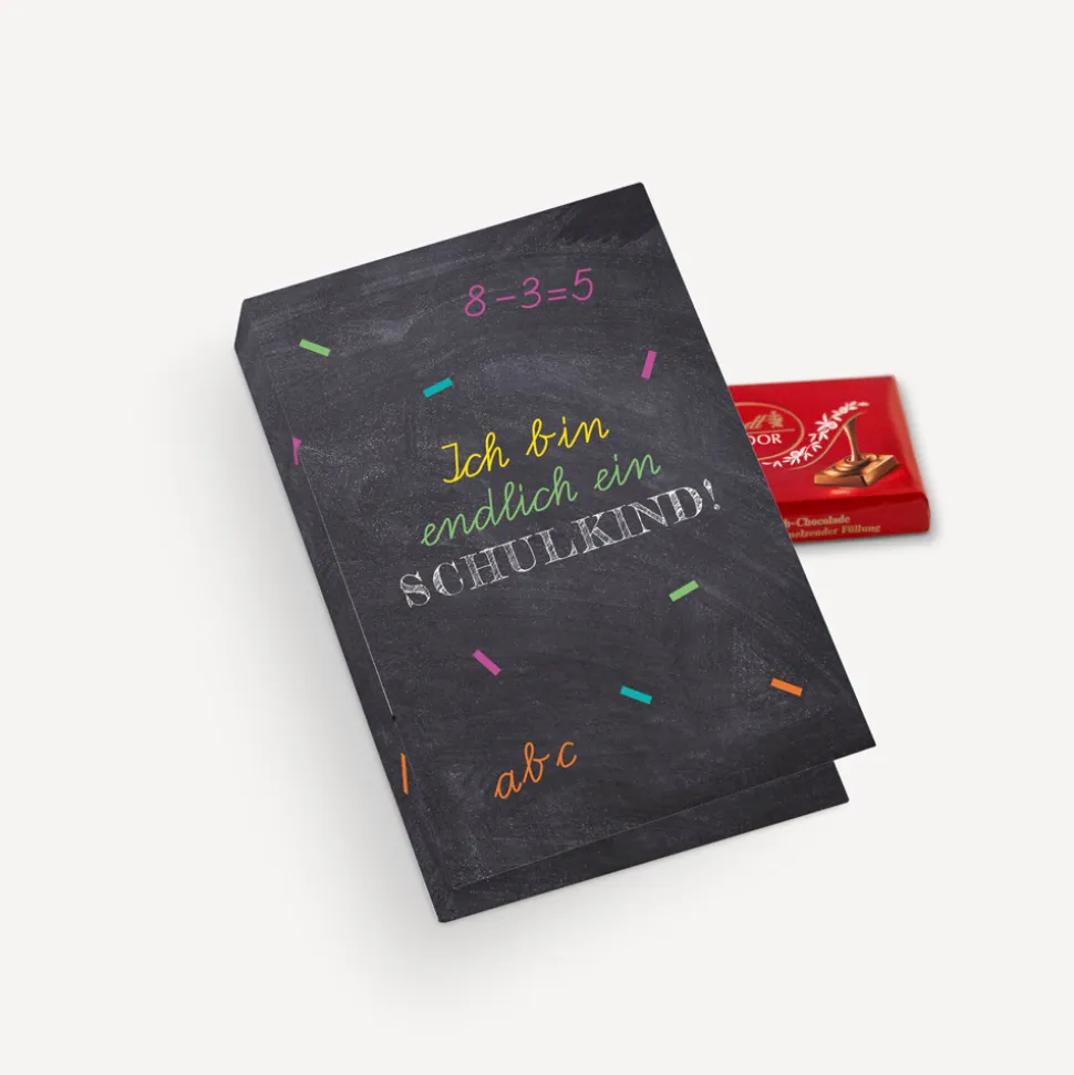 Gastgeschenk Mini Klappkarte "Schulfreuden"