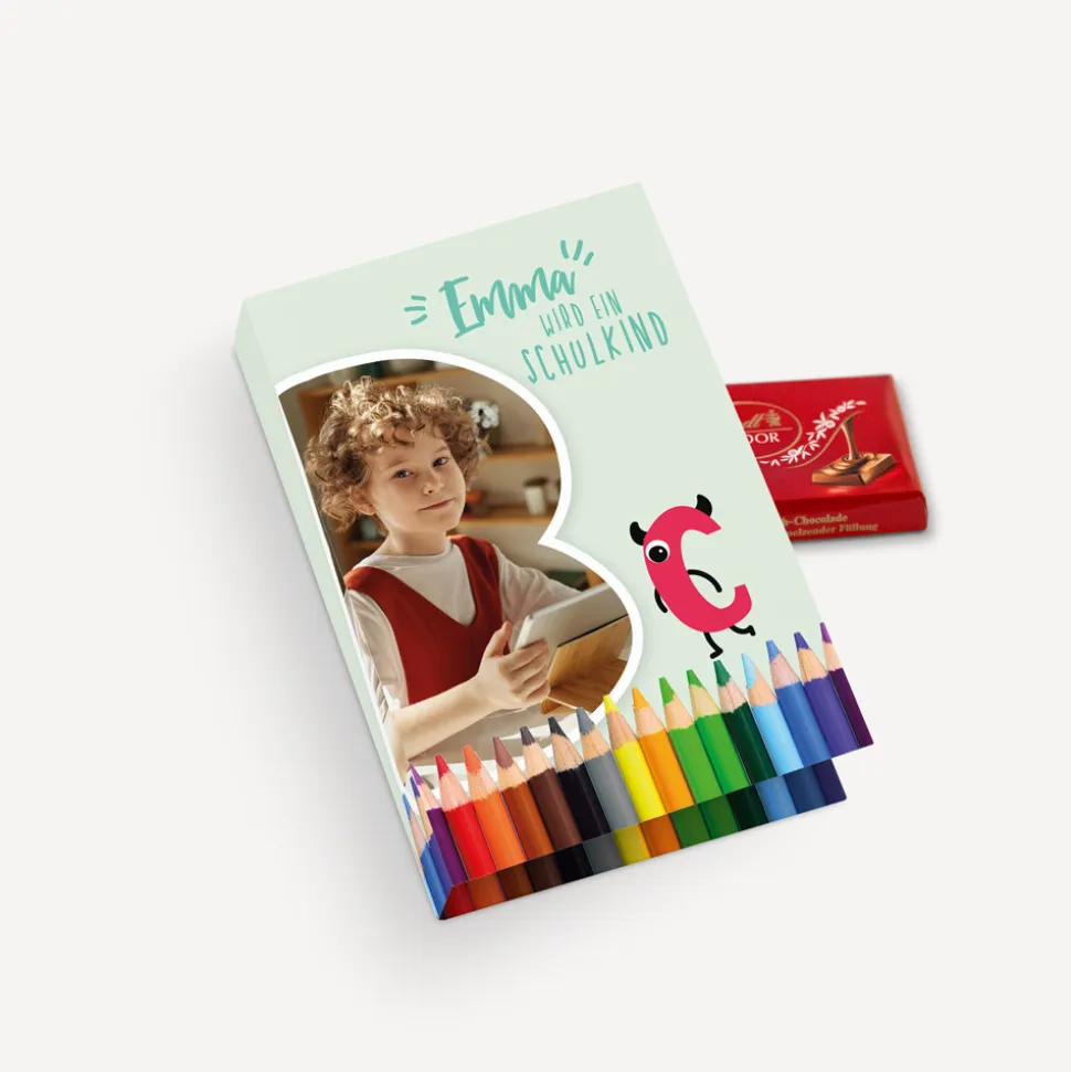 Gastgeschenk Mini Klappkarte "Stifte ABC"