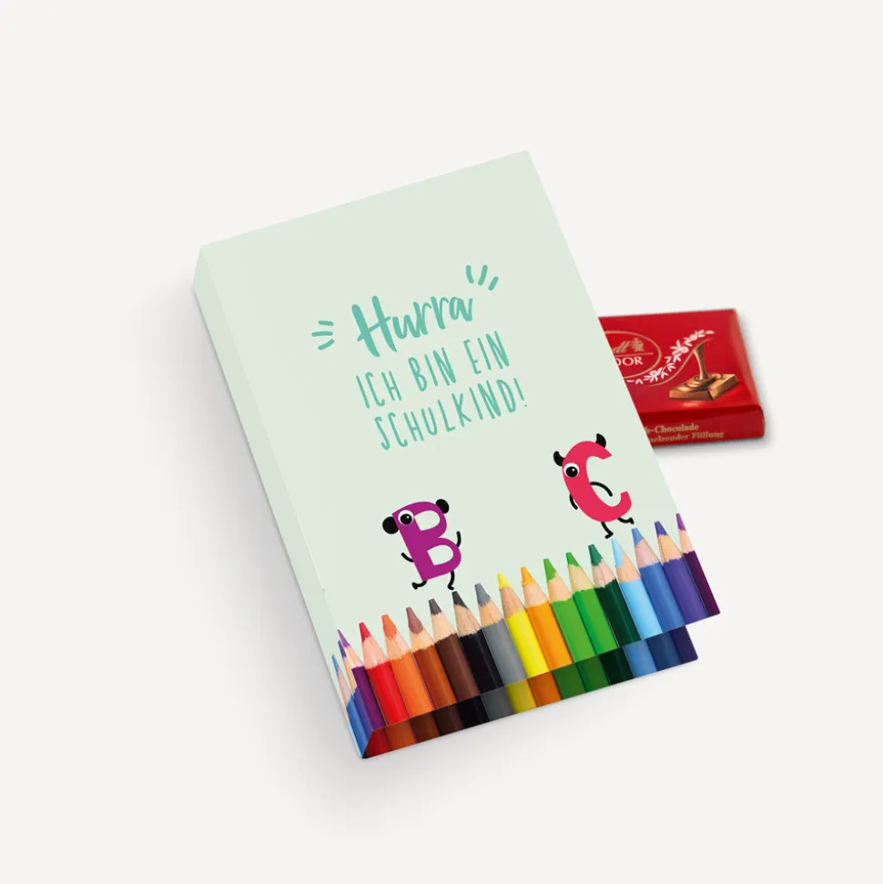 Gastgeschenk Mini Klappkarte "Stifte ABC"