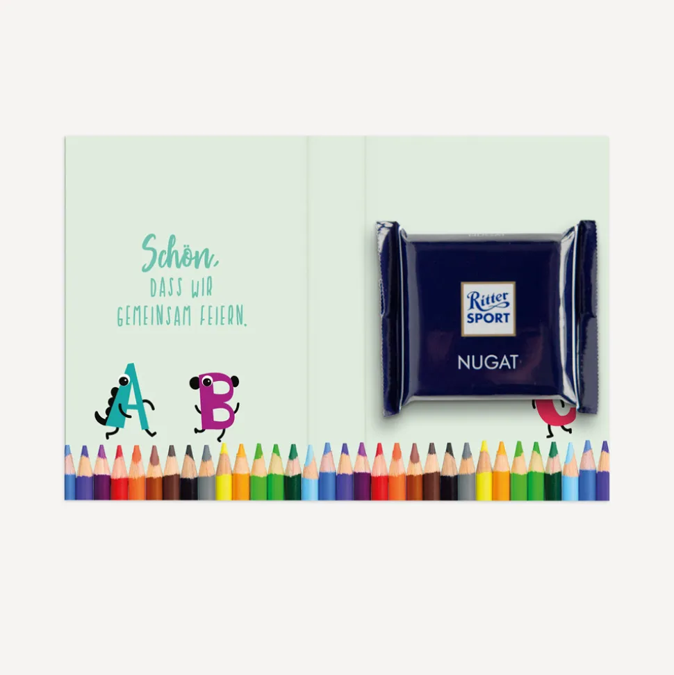 Gastgeschenk Mini Klappkarte "Stifte ABC"