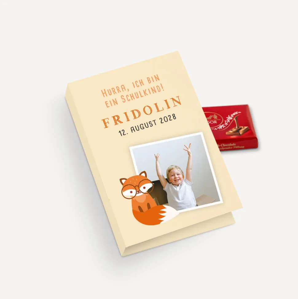 Gastgeschenk Mini Klappkarte "Schlauer Fuchs"