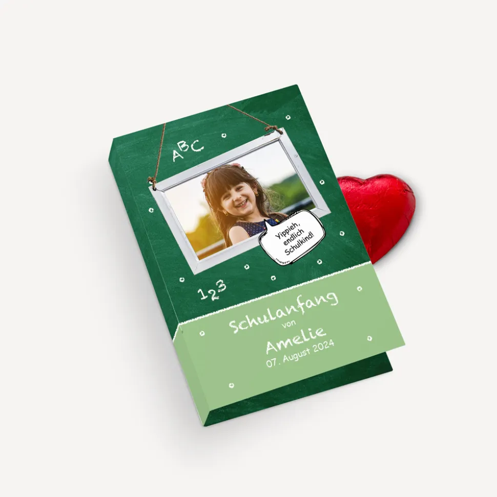Gastgeschenk Mini Klappkarte "Schulanfang"