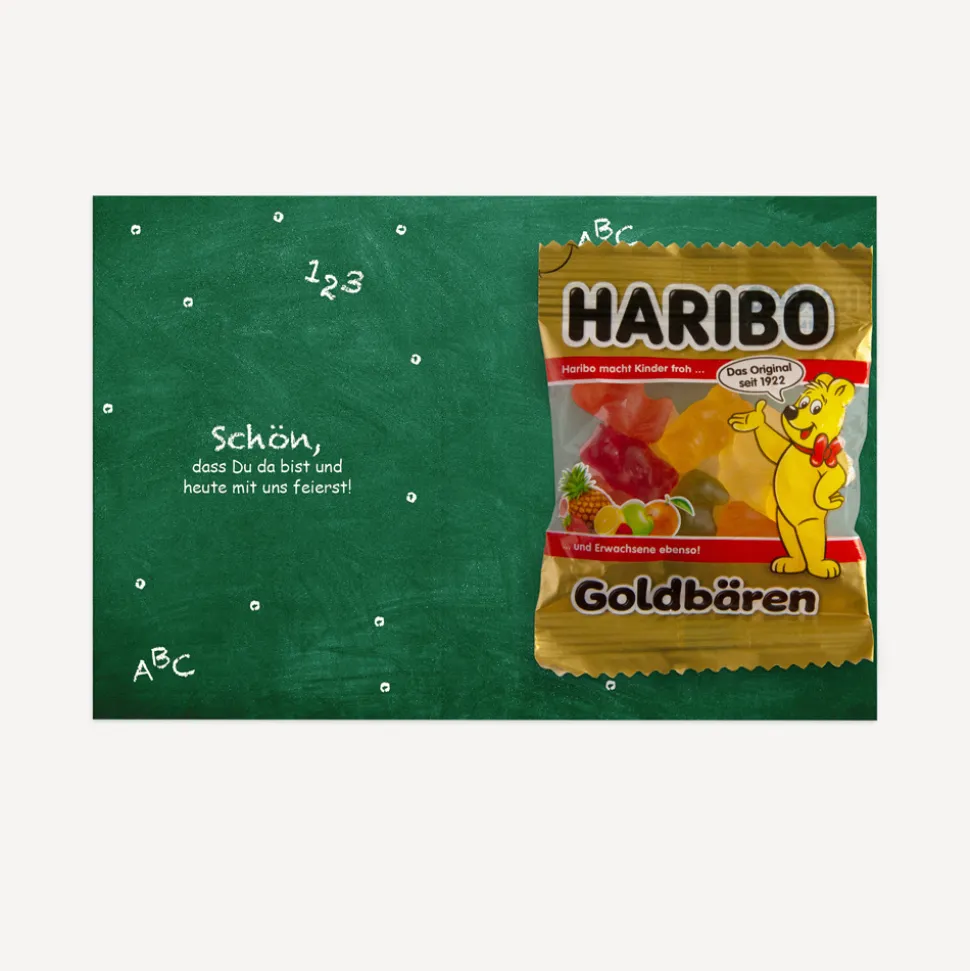 Gastgeschenk Mini Klappkarte "Schulanfang"