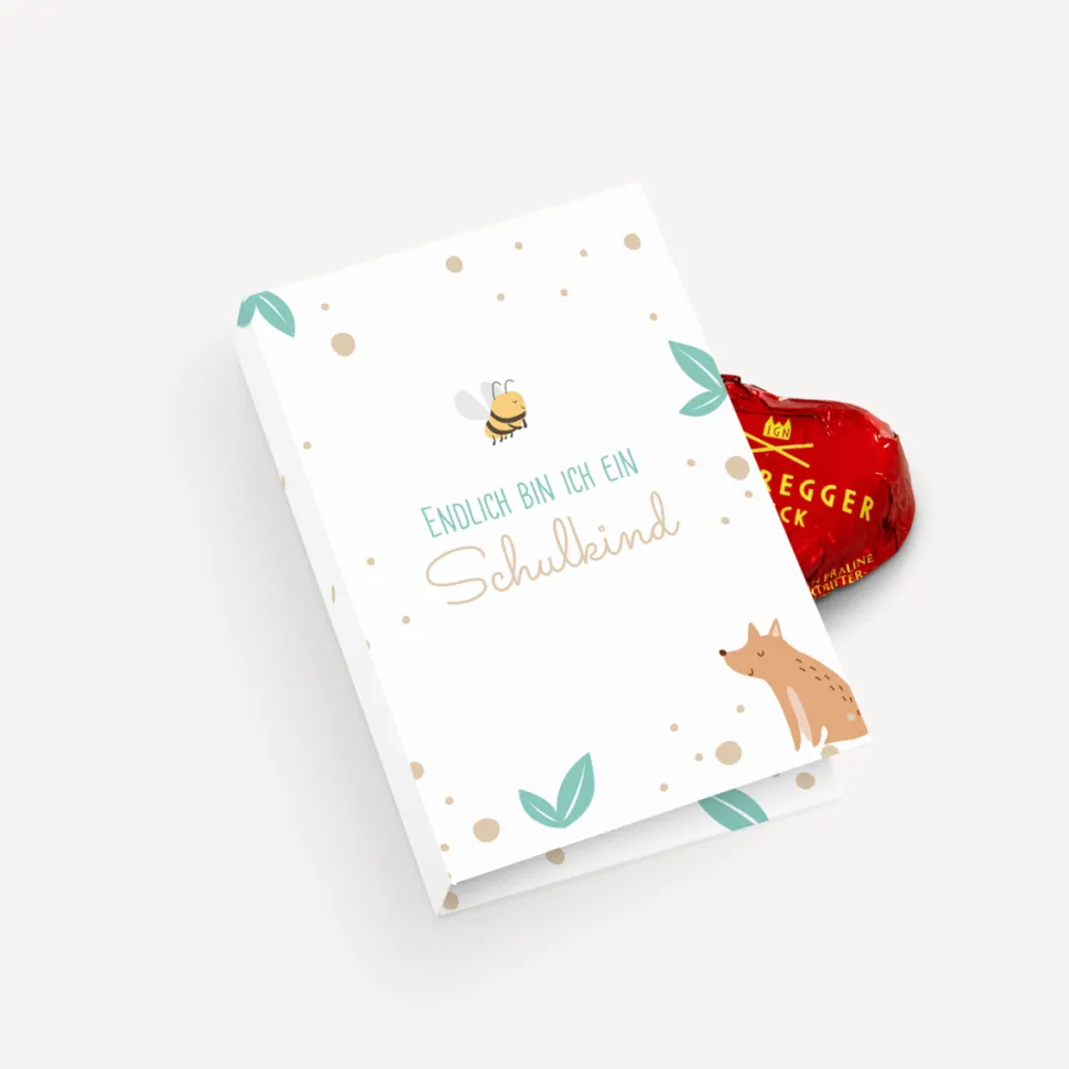 Gastgeschenk Mini Klappkarte "Tierische Buchstaben"
