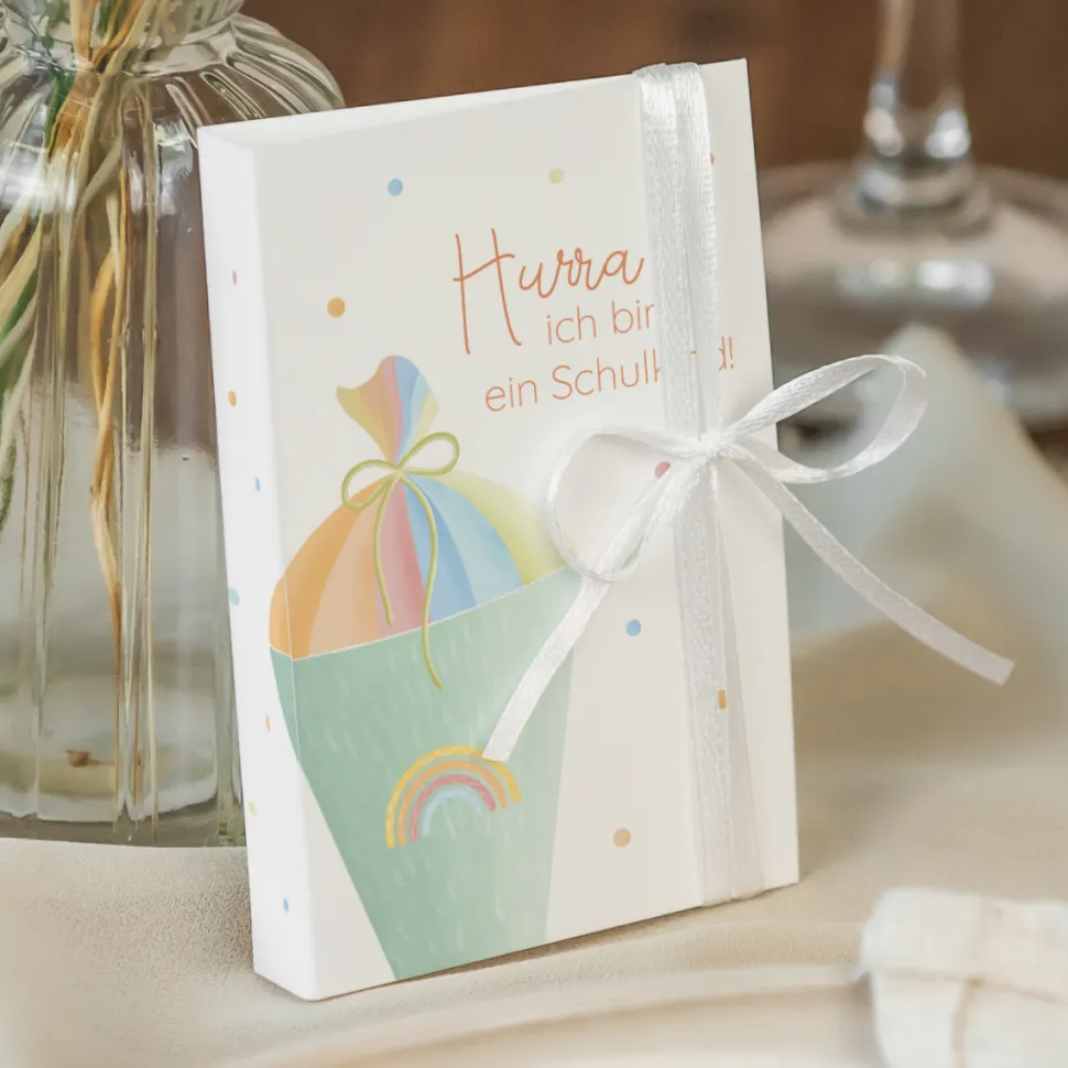 Gastgeschenk Mini Klappkarte "Zuckertüte modern"