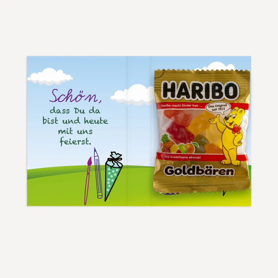 Gastgeschenk Mini Klappkarte "Zuckertüte"