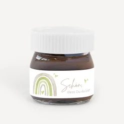 Gastgeschenk Mini Nutella Glas mit Aufkleber