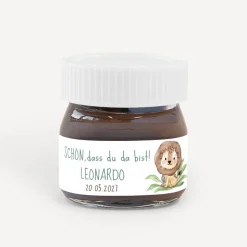 Gastgeschenk Mini Nutella Glas mit Aufkleber