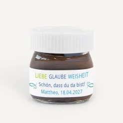 Gastgeschenk Mini Nutella Glas Junge